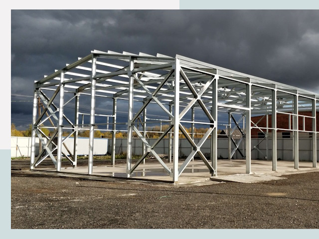 Двускатные ангары в Темрюк от 618 руб. за квадрат